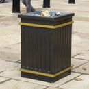 GRP Square Fluted Open Top Litter Bin - 112 Litre