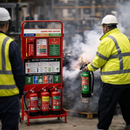 Fire Stand with Battery Extinguishers – 6 Litre & 6Kg – Heavy Duty – Industrial Use