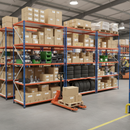 Heavy Duty Industrial Shelving - 2440mm High - 200kg Capacity - Melamine - Blue & Orange