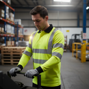 Premium Electric Arc Flash Hi-Vis Long Sleeved Polo Shirt with Fire Retardant Features and Enhanced Mobility