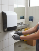 Premium Inclusive Mini Hand Towel Dispenser with Downward Opening Cover and Lock for Small Spaces