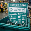 Recycle Mixed Glass Bottles & Jars Sign – Commercial Use
