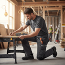 Premium Work Trousers with Stretch Fabric, Multiple Pockets, and Knee Protection for Year-Round Comfort