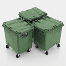 1100 Litre 4-Wheeled Bin, Set of 3, Polyethylene (view 2)
