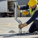 Premium Galvanised Cranked Bollard for Enhanced Security and Aesthetic Appeal in Drive-Through Areas