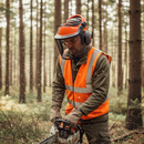 Premium Forestry Browguard System with Flip-Up Mesh Visor and Ear Defenders for Maximum Protection