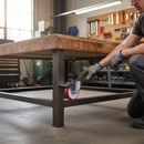 80mm Braked Swivel Plate Castor with Red Polyurethane Wheel