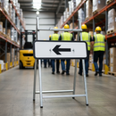 Premium Arrow Left or Right Supplementary Sign - Durable 725x275mm for Road Works Directional Guidance