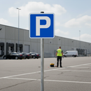 Premium Parking Symbol Sign for Post Mounting - Giant Letter P on Blue Background for Visibility in Layby Areas