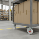 200mm Braked Swivel Plate Castor with White Nylon Wheel - 600Kg Capacity