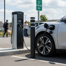 Premium Heavy Duty Recycled Plastic Bollard for EV Charger Protection with High Impact Resistance and Reflective Band