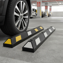 Premium Recycled Rubber Wheel Stops for Parking - Durable and Highly Visible with Reflective Panels