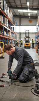 Premium Stretch Slim Fit Work Trousers with Knee Pad Pockets and Cordura Reinforcement for Durability and Comfort