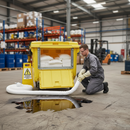 Premium Oil Only Spill Kit with Wheeled Drop Front Bin