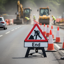 Professional 'End' Drop Supplementary Plate Sign with RA1 Reflectivity for Road Works Safety
