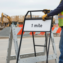 Professional 1 Mile Supplementary Plate - Metal Sign for Road Works Notification with Engineer Grade Retroreflective Face