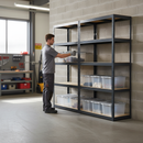 Heavy Duty Shelving Units with 10x 37L Plastic Storage Boxes - 1800mm High