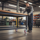 125mm Braked Swivel Plate Castor with Red Polyurethane Wheel