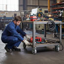 100mm Heavy Duty Bolt Hole Swivel Castor Braked Wheel with Grey Rubber Tyre