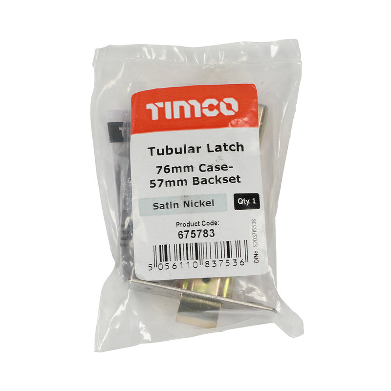 Tubular Latch - Satin Nickel - 76 case / 57 backset