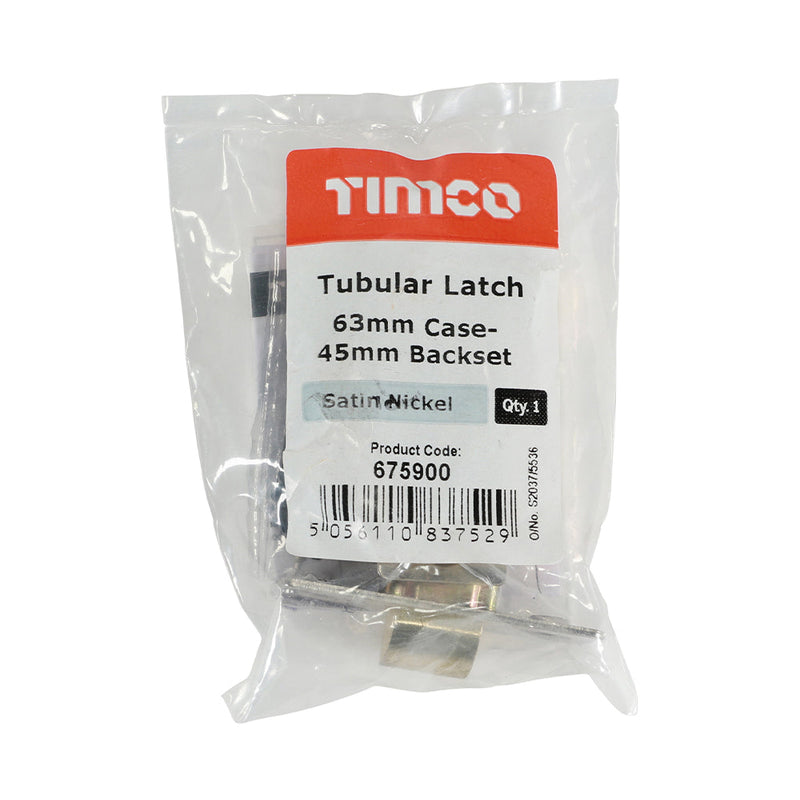 Tubular Latch - Satin Nickel - 67 case / 45 backset