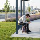 Premium Wall-Mounted Perch Bench 936mm for Bus Shelter Integration - High-Quality Professional Grade for Industrial and Commercial Applications