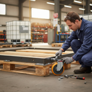 150mm Heavy Duty Swivel Plate Castor with Brown Polyurethane