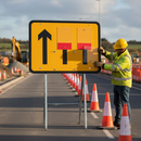 Premium Wicket Lane Closure Sign with Three Lane Display and Blanking Plates - High-Quality Professional Grade for Industrial and Commercial Applic...