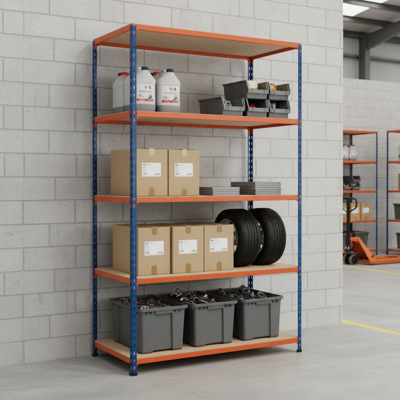Heavy Duty Industrial Shelving - 1980mm High - 340kg Capacity - Chipboard