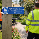 High Visibility Clothing Must Be Worn in This Area Safety Sign – 1mm Rigid Plastic – Indoor/Outdoor Use
