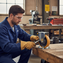 150mm Heavy Duty Fixed Plate Castor with Brown Polyurethane