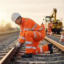 Premium Hi-Vis Orange Rail Spec Combat Trousers with Ample Pockets and Enhanced Durability for Safety and Comfort