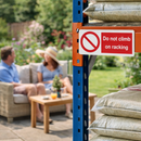 Do Not Climb on Racking Safety Sign – 1mm Rigid Plastic & Vinyl – Indoor/Outdoor Use