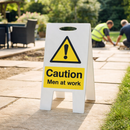 Caution Men at Work Sign – 300mm x 600mm – Fluted Polypropylene – Indoor/Outdoor