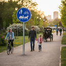 Professional Horse-Drawn Vehicle and Pedestrian Access Sign - Heavy Duty Pathway Indicator for Safe Shared Use
