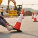 Premium Two-Part Traffic Cone with High-Visibility Reflective Sleeve and Durable Base for Road Safety