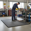 Premium Interlocking Abrasive Floor Mat 100% Nitrile 92x92cm - Anti-Slip, Anti-Fatigue, Heavy-Duty Traction for Manufacturing Environments