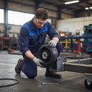 300mm Diameter Heavy Duty Wheel with Cast Iron Centre and Rubber Tyre