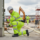 Professional Heavy Duty Hi Vis Yellow Combat Trousers with Multi-Pockets and Knee Pad Pockets for Enhanced Utility and Comfort