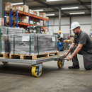 160mm Heavy Duty Braked Swivel Plate Castor with Polyurethane Tyre