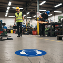 Premium Slip-Resistant Floor Sign 430mm for Ear Protection - Blue/White Safety Messaging