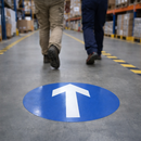 One Way Symbol Floor Graphic – 400mm Diameter – Polycarbonate – Industrial Use