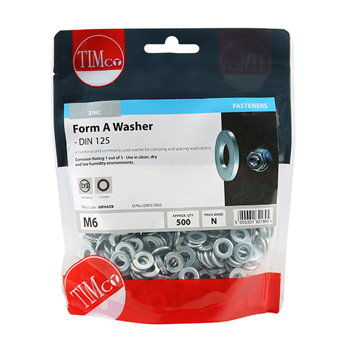 Form A Washers - Zinc - M6