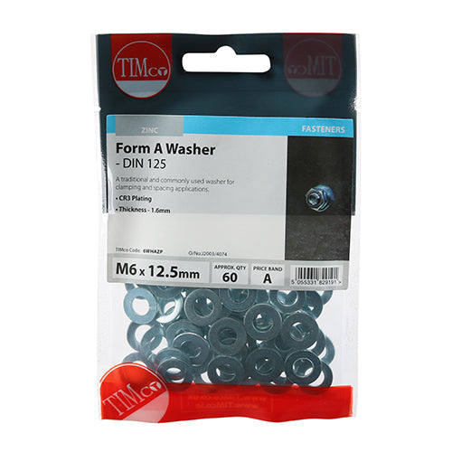 Form A Washers - Zinc - M6