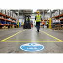 Premium 450mm Floor Sign for Pedestrian Route - Slip-Resistant Vinyl for Safety - High-Quality Professional Grade for Industrial and Commercial App...