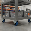 125mm Heavy Duty Braked Swivel Bolt Hole Castor with Blue Elastic