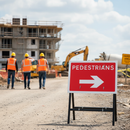 Professional Pedestrians' Arrow Right Quick Fit Sign 600x450mm with Durable Reflective Overlay for Safety