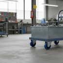 125mm Fixed Plate Castor with Blue Elastic Tyre and Nylon Centre