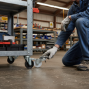 Premium 50mm Swivel Plate Castor with Braked White Nylon Wheel