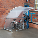 Premium Economy Cycle Shelter for 4 Bikes - Galvanised Steel with Optional Powder Coating